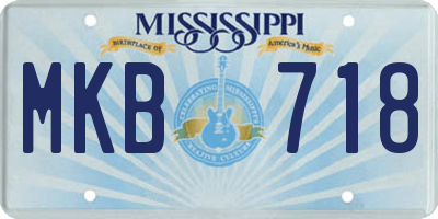 MS license plate MKB718