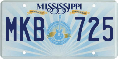 MS license plate MKB725