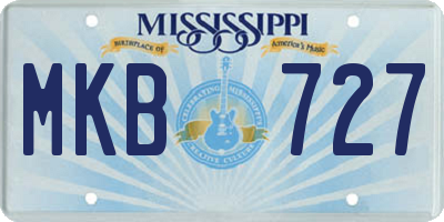 MS license plate MKB727