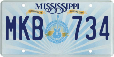 MS license plate MKB734