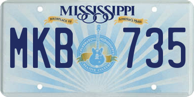 MS license plate MKB735