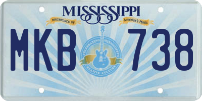 MS license plate MKB738