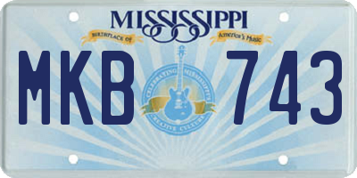 MS license plate MKB743