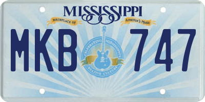 MS license plate MKB747