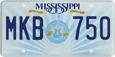 MS license plate MKB750