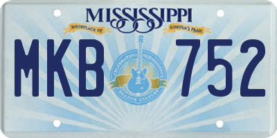 MS license plate MKB752