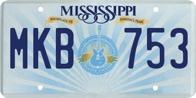 MS license plate MKB753