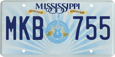 MS license plate MKB755