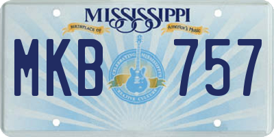 MS license plate MKB757