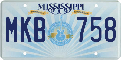 MS license plate MKB758