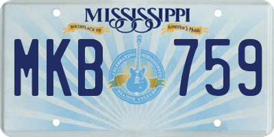 MS license plate MKB759
