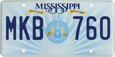 MS license plate MKB760