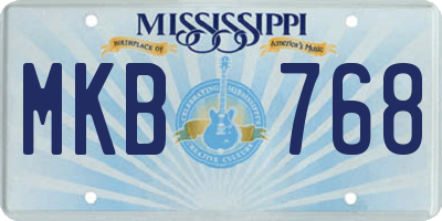 MS license plate MKB768