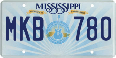 MS license plate MKB780