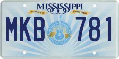 MS license plate MKB781