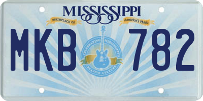 MS license plate MKB782