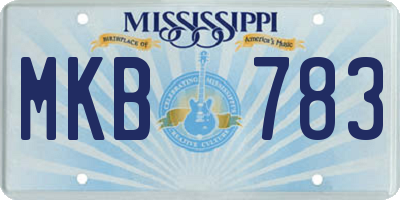 MS license plate MKB783