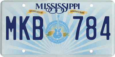 MS license plate MKB784