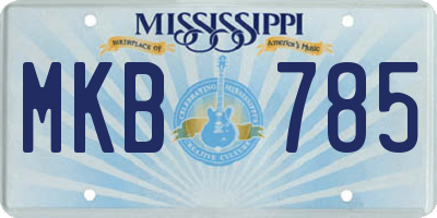 MS license plate MKB785