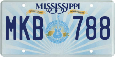 MS license plate MKB788