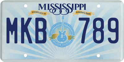 MS license plate MKB789