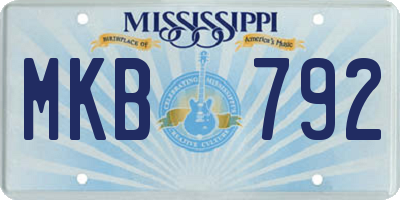 MS license plate MKB792