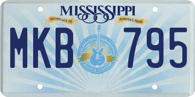 MS license plate MKB795