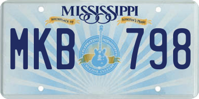 MS license plate MKB798