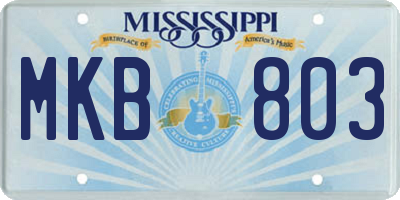 MS license plate MKB803