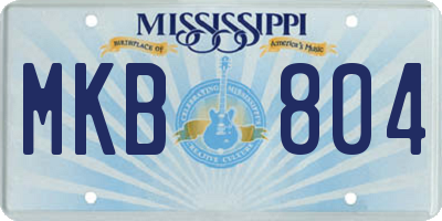 MS license plate MKB804
