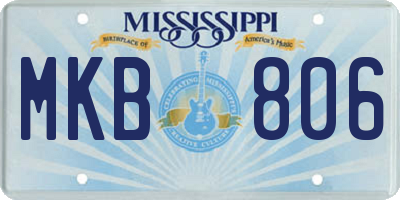 MS license plate MKB806