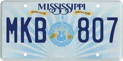 MS license plate MKB807