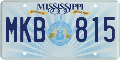 MS license plate MKB815