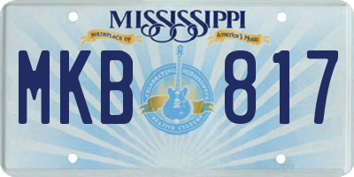 MS license plate MKB817