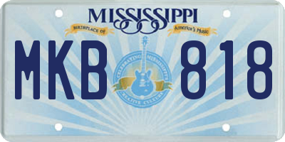 MS license plate MKB818