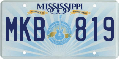 MS license plate MKB819