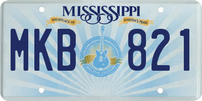 MS license plate MKB821
