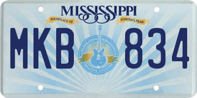 MS license plate MKB834