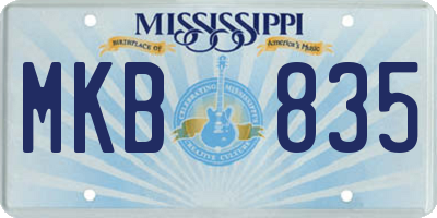 MS license plate MKB835