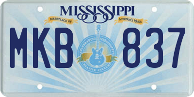 MS license plate MKB837