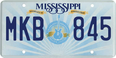 MS license plate MKB845