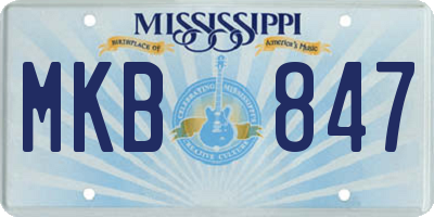 MS license plate MKB847
