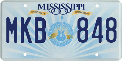 MS license plate MKB848