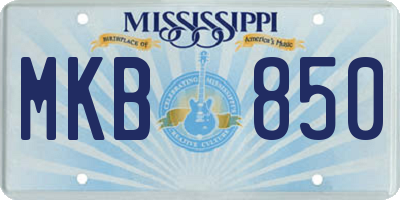 MS license plate MKB850