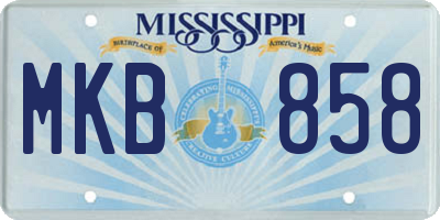 MS license plate MKB858