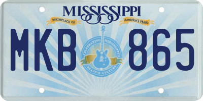 MS license plate MKB865