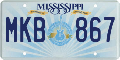 MS license plate MKB867