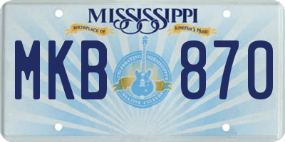 MS license plate MKB870