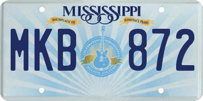 MS license plate MKB872
