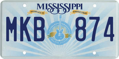 MS license plate MKB874